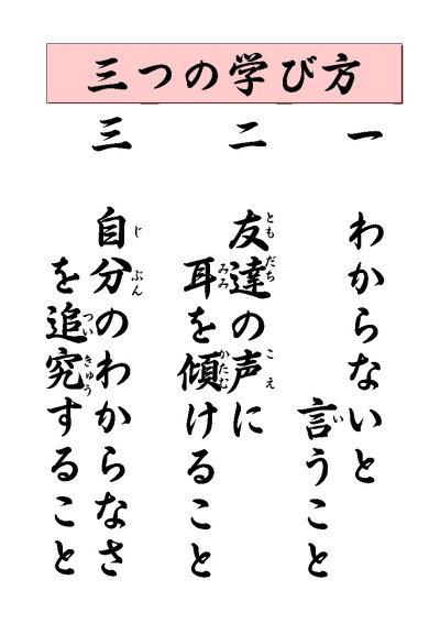 ３つの学び方